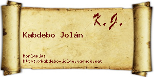 Kabdebo Jolán névjegykártya