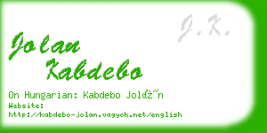 jolan kabdebo business card